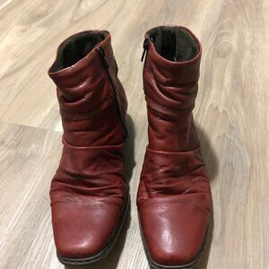 Rieker Ladies Burgundy Ankle Boots Size 40